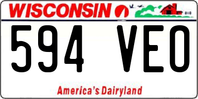 WI license plate 594VEO