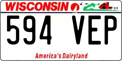 WI license plate 594VEP