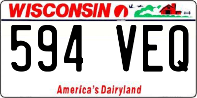 WI license plate 594VEQ