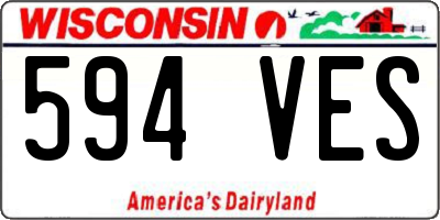 WI license plate 594VES