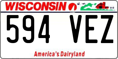 WI license plate 594VEZ
