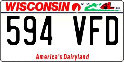 WI license plate 594VFD