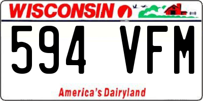 WI license plate 594VFM