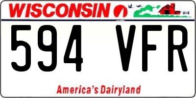 WI license plate 594VFR