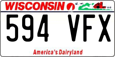 WI license plate 594VFX