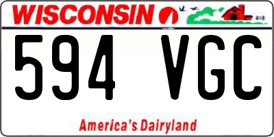WI license plate 594VGC