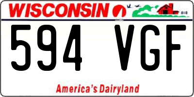 WI license plate 594VGF