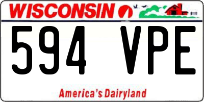 WI license plate 594VPE