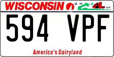 WI license plate 594VPF
