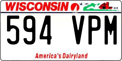WI license plate 594VPM