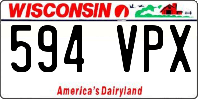 WI license plate 594VPX