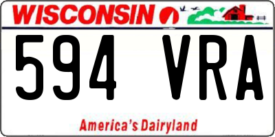 WI license plate 594VRA