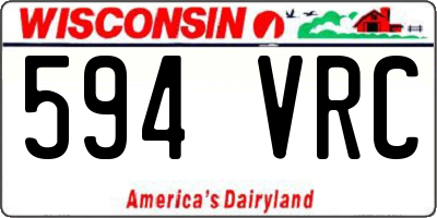 WI license plate 594VRC
