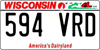 WI license plate 594VRD