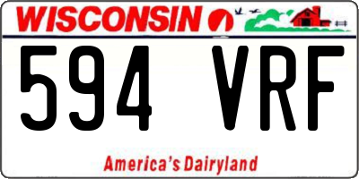 WI license plate 594VRF