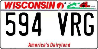 WI license plate 594VRG