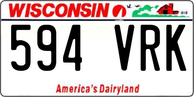 WI license plate 594VRK