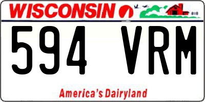 WI license plate 594VRM