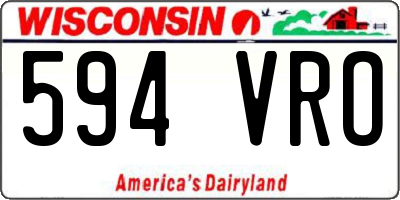 WI license plate 594VRO