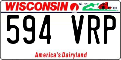 WI license plate 594VRP