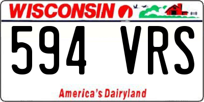 WI license plate 594VRS