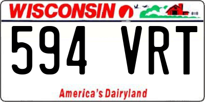 WI license plate 594VRT