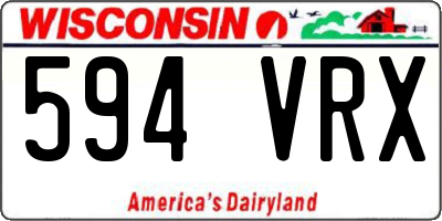 WI license plate 594VRX