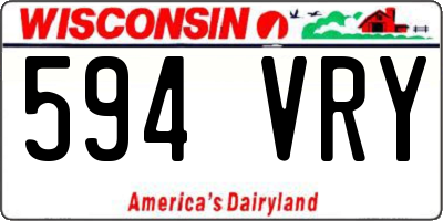 WI license plate 594VRY