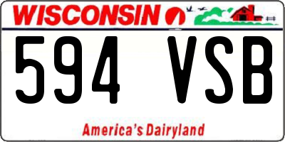 WI license plate 594VSB