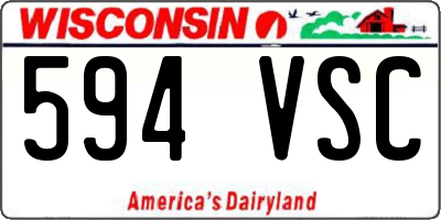 WI license plate 594VSC