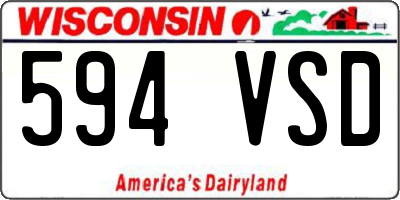 WI license plate 594VSD
