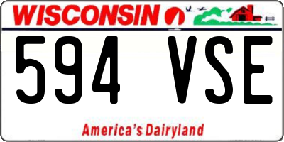 WI license plate 594VSE