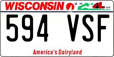WI license plate 594VSF