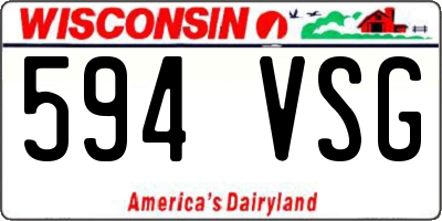 WI license plate 594VSG