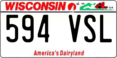WI license plate 594VSL