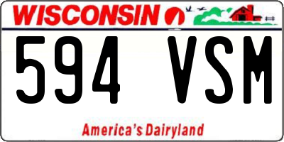 WI license plate 594VSM