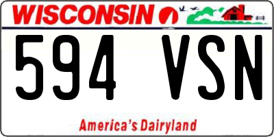 WI license plate 594VSN