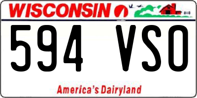WI license plate 594VSO