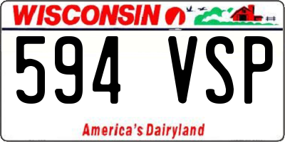 WI license plate 594VSP