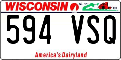 WI license plate 594VSQ