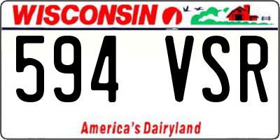 WI license plate 594VSR