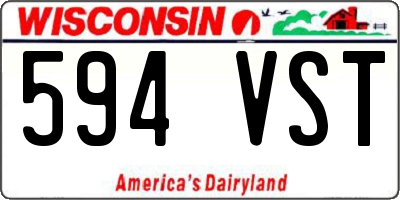 WI license plate 594VST