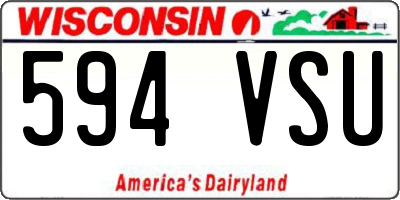 WI license plate 594VSU
