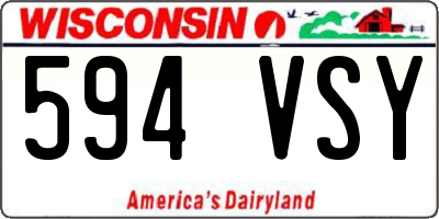WI license plate 594VSY