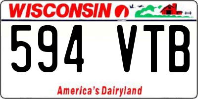 WI license plate 594VTB