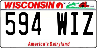 WI license plate 594WIZ