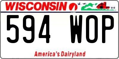 WI license plate 594WOP
