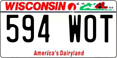 WI license plate 594WOT