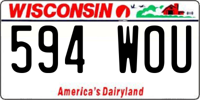 WI license plate 594WOU