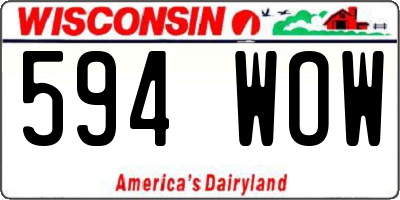 WI license plate 594WOW